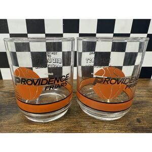 1989 Getty NCAA Providence Friars Team Logo Big East Basketball Glasses Set of 2